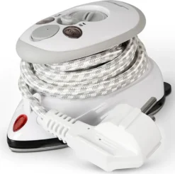 Jago® Mini Bügeleisen - Grau, 260-420 W, Antihaft Bügelsohle, Wassertank 40 Ml, 100-240 V Netzspannung Umschaltbar, Mit/ohne Dampf - Dampfbügeleisen, Reisebügeleisen -Luft Wrame Haus Geschaft 00045ff6c6de4ea29383a449353ee5a0