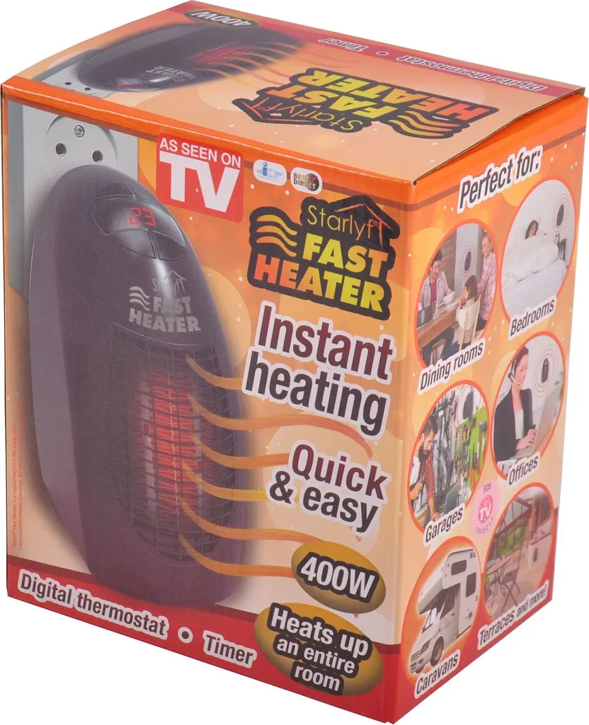 Starlyf® Fast Heater - 400W Tragbare Und Leistungsstarke Steckdosen-Mini-Heizung Schwarz - Original Aus Der TV-Werbung 11 Starlyf® Fast Heater - 400W Tragbare Und Leistungsstarke Steckdosen-Mini-Heizung Schwarz - Original Aus Der TV-Werbung – Bild 11