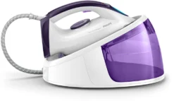 Philips FastCare Bügelstation, Keramikbügelsohle, 120 G/min Konstanter Dampf, 5.2 Bar, 2400 W, Violett (GC6720/30)