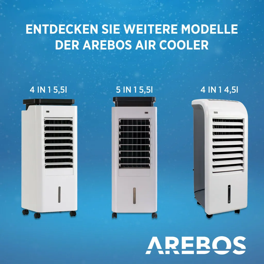 AREBOS, 4in1 Aircooler Luftkühler, Luftreiniger, Luftbefeuchter, Ventilator, Mobile Klimaanlage, 4,5L 6 AREBOS, 4in1 Aircooler Luftkühler, Luftreiniger, Luftbefeuchter, Ventilator, Mobile Klimaanlage, 4,5L – Bild 6
