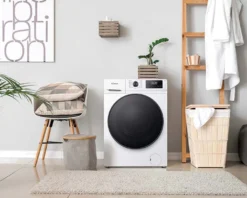 Bomann WA 7194 Waschmaschine, 9kg, Invertermotor, 15 Programme, 1.400 U/min.(max), LED-Display, Kindersicherung, Dampffunktion, Weiß -Luft Wrame Haus Geschaft 02cd7d6554eb462cc3ebc30675995bc1