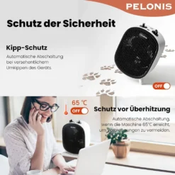 Pelonis 🔥 Heizlüfter, Energiesparend Klein 2000W Elektrische Heizung 2 Heizstufen & Gebläse-Modus, Kippschutz & Überhitzungsschutz Für Büro Wohnzimmer Schlafzimmer - Weiß -Luft Wrame Haus Geschaft 04afb95f34b8f431f6a5dc4da85997fe