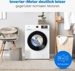 Bomann® Waschmaschine 8kg Mit Max. 1400 U/min - Effizienter, Leiser Und Langlebiger Invertermotor, 15 Waschprogrammen, Und Endzweitvorwahl, Washing Machine Mit Dampffunktion - WA 7185 -Luft Wrame Haus Geschaft 04ff408fff245e6bd5889cdf86495f91