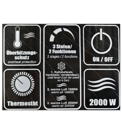 LEX Heizlüfter Mit Ventilatorfunktion 2000W, Farbe:Schwarz 6 LEX Heizlüfter Mit Ventilatorfunktion 2000W, Farbe:Schwarz -Luft Wrame Haus Geschaft 07a33116ec9c4697260e122faea88209