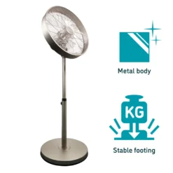 Djive Flowmate Classic 120 Cm Standventilator Mit App & Alexa Sprachsteuerung, Retro Design Bodenventilator, Smart Home Ventilator Mit Fernbedienung, Timer, 80° Oszillation, 50W, Silber -Luft Wrame Haus Geschaft 082fdd407d564653580ba12dd7da1651