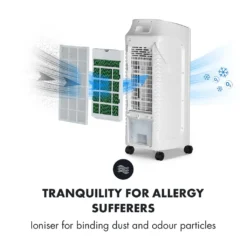OneConcept Coolster 4-in-1 Klimagerät - Luftkühler, Ventilator, Ionisator Und Luftbefeuchter , 320 M³/h Luftstrom , Zuschaltbarer Oszillation , Abschalt-Timer Bis 9 H , Touch-Bedienung , Weiß -Luft Wrame Haus Geschaft 09233ea9bd1b61da2197d110ebd9f544