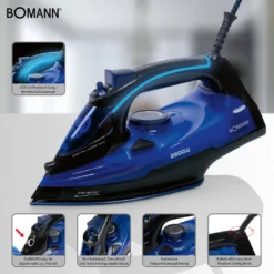 Bomann Dampfbügelautomat DB 6038 CB Schwarz/blau, 2800 W, Superglide -Luft Wrame Haus Geschaft 098e003620454a008e6815c00281b593