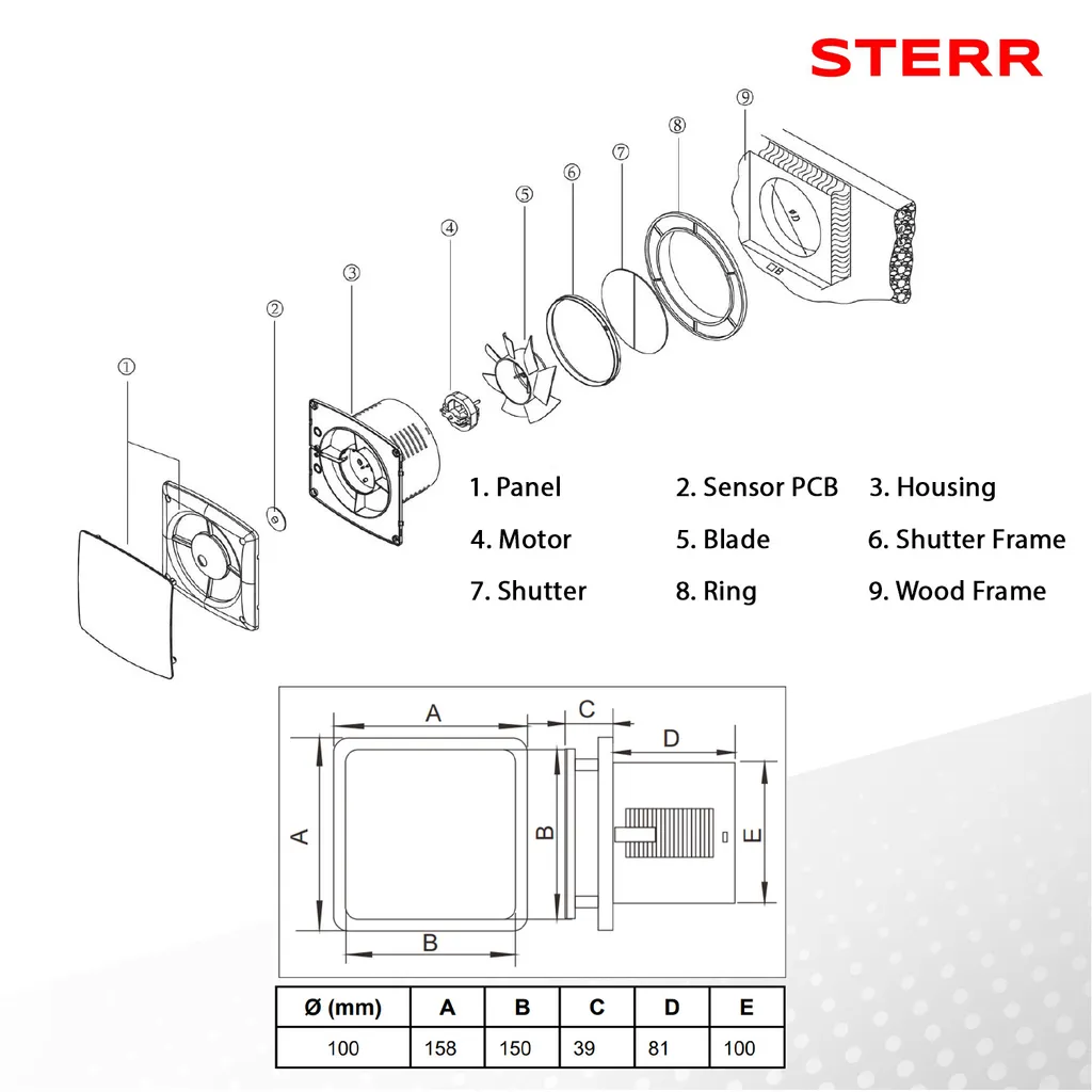 STERR - Ruhiger Badezimmerlüfter - LFS100-Q 6 STERR - Ruhiger Badezimmerlüfter - LFS100-Q – Bild 6