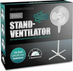 2 Stück Standventilator Ventilator Weiß Höhenverstellbar Oszillierend Doppelpack Kühler Raum-Lüfter Luft-Erfrischer Lüftung Luft-Entfeuchter -Luft Wrame Haus Geschaft 0a592115b8bf843a5322ccc67fb4ff28