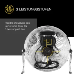 GUTFELS Bodenventilator VB 37058 Ch | Ventilator | Metall | 70 W Leistung | Silber -Luft Wrame Haus Geschaft 0ef3962b1d73e4a4972d2434de6f337f