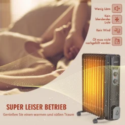COSTWAY 2500W Ölradiator 11 Rippen Heizkörper 5-35℃, Elektrische Heizung 3 Heizstufen Mobil Mit Räder, Überhitzungsschutz -Luft Wrame Haus Geschaft 0ef7b13de7fa5eca6701d5e8b41c65d7
