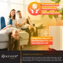 KESSER® Ölradiator 2500W Elektrische Heizung Heizkörper Elektroheizung Energiesparend Mit Display WiFi App & Fernbedienung Touchscreen - Mobil Öl Radiator 24h Timer, Thermostat & Überhitzungsschutz, Farbe:Weiß -Luft Wrame Haus Geschaft 11ca8669447b59481776e60902a038b1