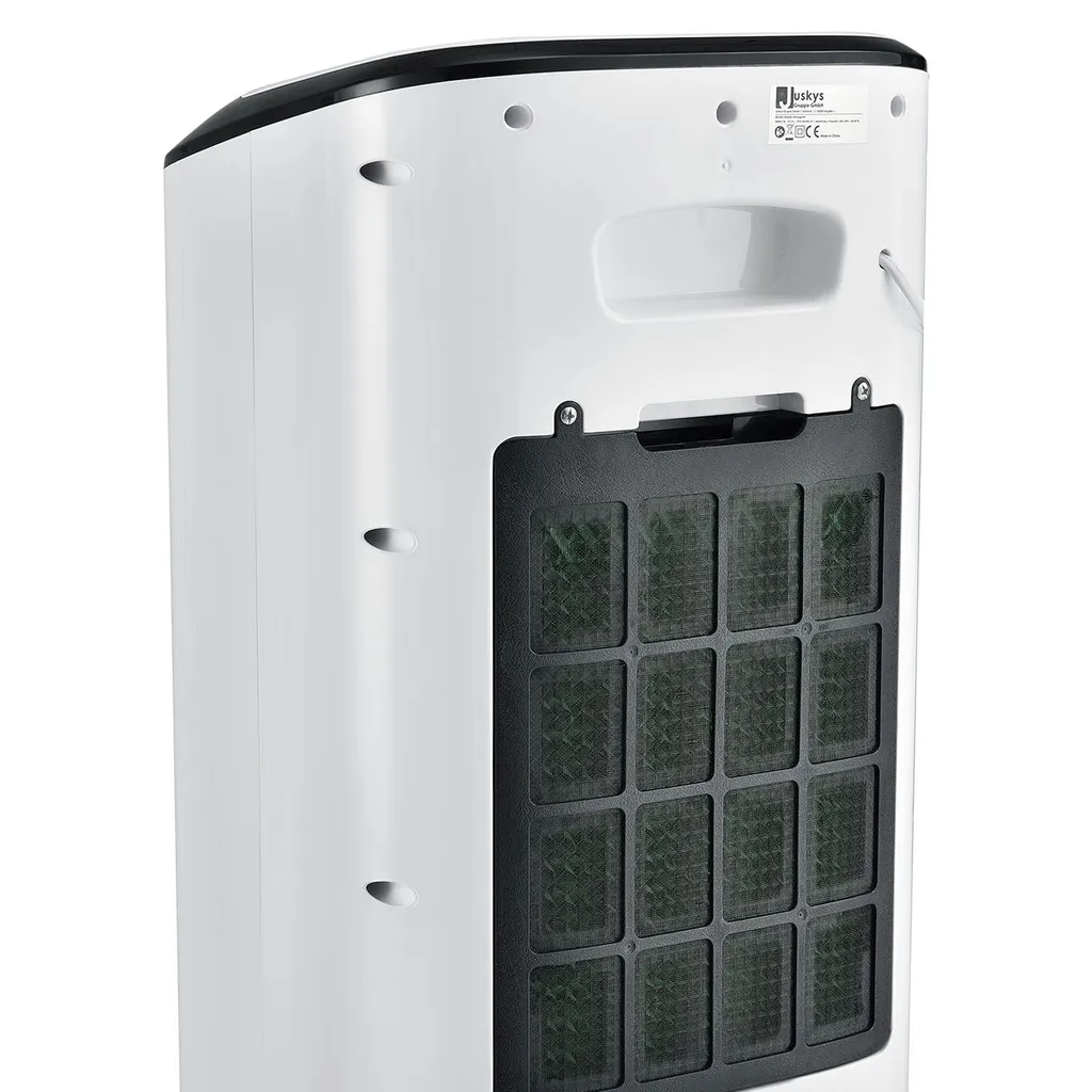 Juskys Mobile Klimaanlage Mit Fernbedienung, Schwingfunktion & Timer – Klimagerät 65 Watt 76 Cm – Luftkühler 3 Geschwindigkeiten – Weiß 12 Juskys Mobile Klimaanlage Mit Fernbedienung, Schwingfunktion & Timer – Klimagerät 65 Watt 76 Cm – Luftkühler 3 Geschwindigkeiten – Weiß – Bild 12