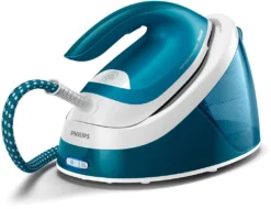 Philips PerfectCare Bügelstation, Keramikbügelsohle, 120 G/min Konstanter Dampf, 6.0 Bar, 2400 W, Blau (GC6815/20)