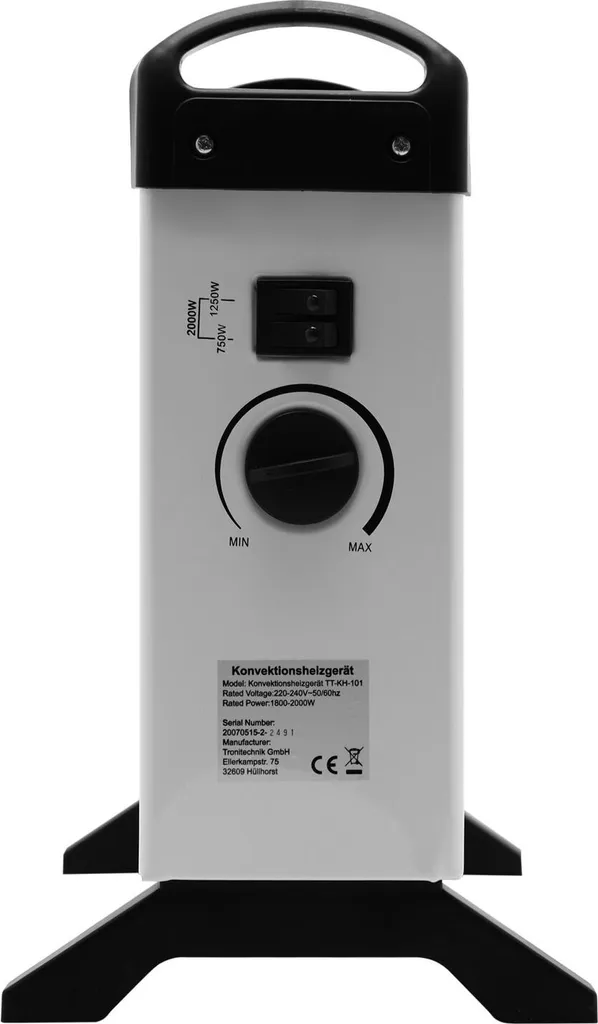 Tronitechnik KH-101 Heizgerät Konvektor Radiator Heizung Stufenlose Thermosteuerung (750W / 1.250W / 2.000W) 6 Tronitechnik KH-101 Heizgerät Konvektor Radiator Heizung Stufenlose Thermosteuerung (750W / 1.250W / 2.000W) – Bild 6