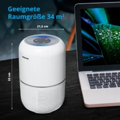 MEDION Luftreiniger Mit HEPA-Filter (H13) (reduziert Verunreinigungen Aerosole Pollen Staub Tierhaare, Bis Zu 34 M², Timer- Und Schlaffunktion, Luftqualitätsanzeige, Touch, 35 Watt, MD 19778) -Luft Wrame Haus Geschaft 153aae1b52d18a6b01bbe8f49cedebfc