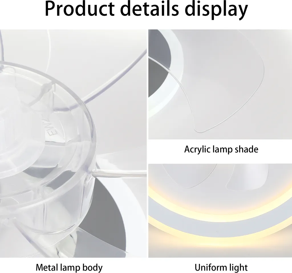 Deckenventilator Mit Beleuchtung Und Fernbedienung 54W LED Leise Deckenleuchte Ventilator Mit Dimmbar Timer Einstellbare Windgeschwindigkeit Für Wohnzimmer Esszimmer Schlafzimmer 47CM 5 Deckenventilator Mit Beleuchtung Und Fernbedienung 54W LED Leise Deckenleuchte Ventilator Mit Dimmbar Timer Einstellbare Windgeschwindigkeit Für Wohnzimmer Esszimmer Schlafzimmer 47CM – Bild 5