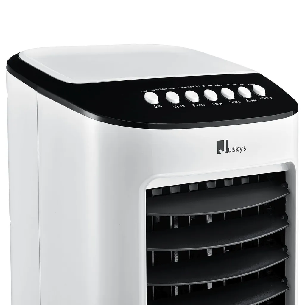 Juskys Mobile Klimaanlage Mit Fernbedienung, Schwingfunktion & Timer – Klimagerät 65 Watt 76 Cm – Luftkühler 3 Geschwindigkeiten – Weiß 10 Juskys Mobile Klimaanlage Mit Fernbedienung, Schwingfunktion & Timer – Klimagerät 65 Watt 76 Cm – Luftkühler 3 Geschwindigkeiten – Weiß – Bild 10