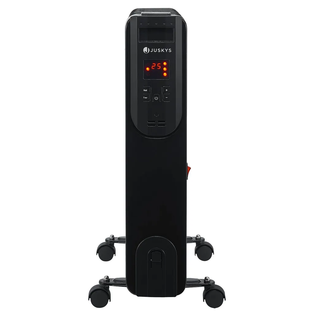 Juskys Elektroheizung Ölradiator 2500 Watt - Heizung Elektrisch Mit 3 Stufen, Thermostat, 12 H-Timer & Überhitzungsschutz - Radiator Schwarz 7 Juskys Elektroheizung Ölradiator 2500 Watt - Heizung Elektrisch Mit 3 Stufen, Thermostat, 12 H-Timer & Überhitzungsschutz - Radiator Schwarz – Bild 7