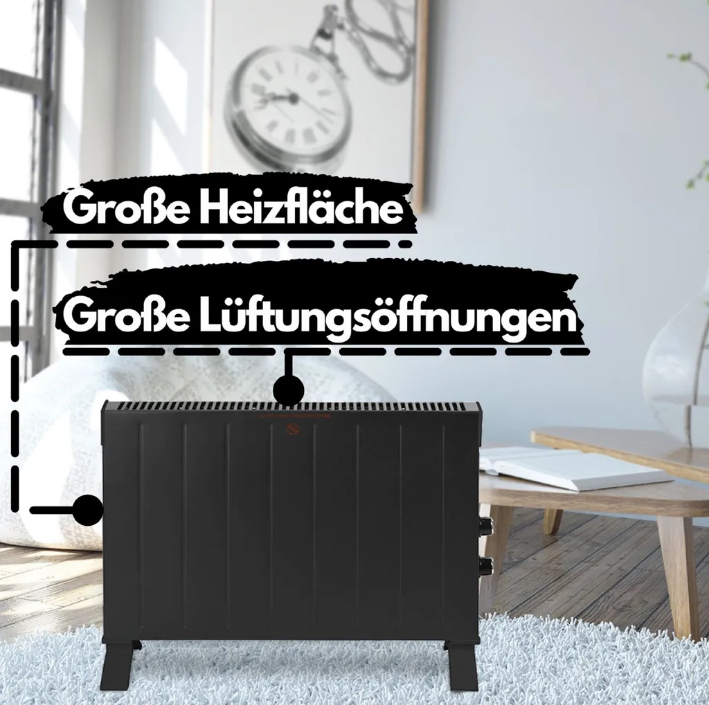 Zilan Design Konvektor Mit 2500 Watt | Überhitzungsschutz | Thermostat | 2 Leistungsstufen | Wandmontage Möglich 3 Zilan Design Konvektor Mit 2500 Watt | Überhitzungsschutz | Thermostat | 2 Leistungsstufen | Wandmontage Möglich – Bild 3