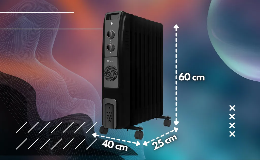 Adler Zilan 9 Rippen Öl Radiator 2.500 Watt | Integrierter Heizlüfter | Elektroheizung | Heizstrahler | 3 Heizstufen | 5 Ölleitungen | Thermostat 3 Adler Zilan 9 Rippen Öl Radiator 2.500 Watt | Integrierter Heizlüfter | Elektroheizung | Heizstrahler | 3 Heizstufen | 5 Ölleitungen | Thermostat – Bild 3