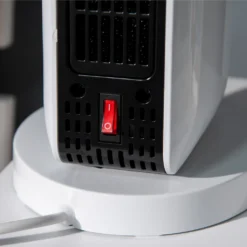 HOMCOM Heizgerät Heizlüfter 2000W Elektroheizer Keramik Heizturm Mit 3 Heizstufen Fernbedienung 8-Stunden-Timer Oszillation Heizer Heizung Kunststoff Weiß Ø18 X 44H Cm -Luft Wrame Haus Geschaft 1909c87ce54992b78fcafb08e606998a