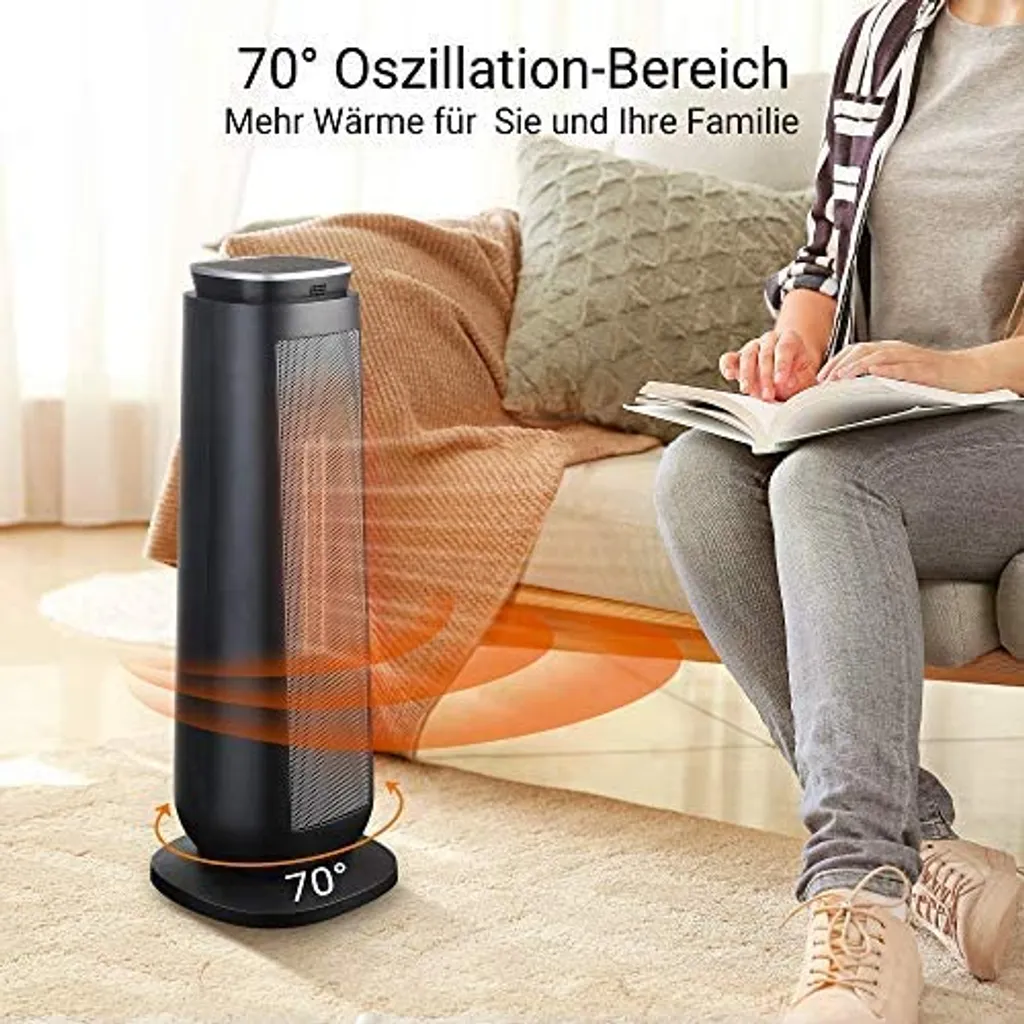 Midea NTH20-18MRA, Elektrischer Raumheizlüfter, Keramik, Indoor, Flur, Tisch, Schwarz, Silber, Tasten 5 Midea NTH20-18MRA, Elektrischer Raumheizlüfter, Keramik, Indoor, Flur, Tisch, Schwarz, Silber, Tasten – Bild 5