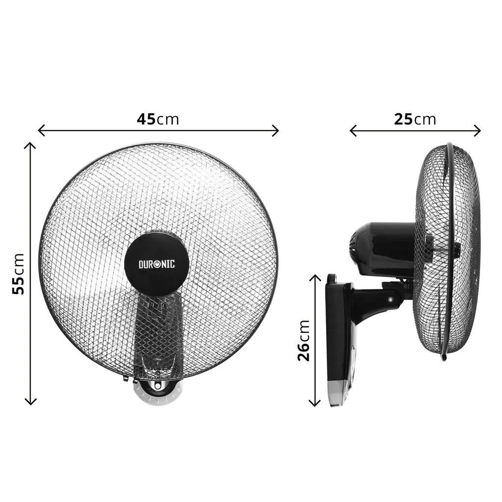 Duronic FN55 Wandventilator 60W - Durchmesser: 40 Cm Timer Und Fernbedienung 3 Geschwindigkeiten - Kompakter Und Leiser Ventilator Für Zuhause Und Büro 2 Duronic FN55 Wandventilator 60W - Durchmesser: 40 Cm Timer Und Fernbedienung 3 Geschwindigkeiten - Kompakter Und Leiser Ventilator Für Zuhause Und Büro – Bild 2