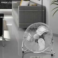 ProfiCare Ventilator PC-VL 3067 Windmaschine Im Retro-Design, Mit 3 Geschwindigkeiten, Stufenlos Neigbarer Ventilator-Kopf, Ø Ca. 50cm, Metall-chrom -Luft Wrame Haus Geschaft 1fc5b0b66f30ca504b223e9da4e25b37