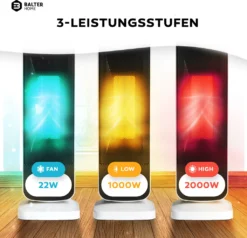 BALTER Heizlüfter 2000W, Heizstrahler, Heizung, Fernbedienung, Thermostat, 3 Heizstufen, Elektroheizung Mit 80° Oszillation, 12H Timer, Überhitzungs- Und Kippschutz 11 BALTER Heizlüfter 2000W, Heizstrahler, Heizung, Fernbedienung, Thermostat, 3 Heizstufen, Elektroheizung Mit 80° Oszillation, 12H Timer, Überhitzungs- Und Kippschutz -Luft Wrame Haus Geschaft 1fcddf1fea01752ceab0c8f6a94834e1