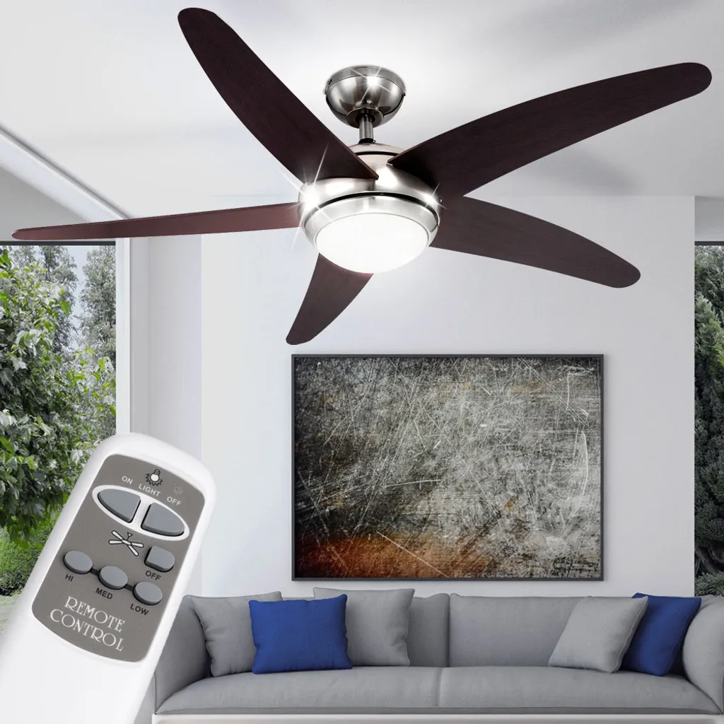 Globo Lighting VENTILATOR Metall Nickel Matt, MDF Wenge, Glas Opal, Fernbedienung, Batterie Inkludiert 2x AAA,, Max. Motorleistung 55W, Optimale Raumnutzung 30m², Abkühlung, Aufheizen, Geschwindigkeitsstufen 80/95/170 RPM, ø: 1320mm, H: 372mm, Exkl. 1x E14 60W 230V 10 Globo Lighting VENTILATOR Metall Nickel Matt, MDF Wenge, Glas Opal, Fernbedienung, Batterie Inkludiert 2x AAA,, Max. Motorleistung 55W, Optimale Raumnutzung 30m², Abkühlung, Aufheizen, Geschwindigkeitsstufen 80/95/170 RPM, ø: 1320mm, H: 372mm, Exkl. 1x E14 60W 230V – Bild 10