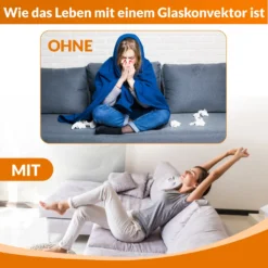 Glaskonvektor Elektroheizung Konvektor-Heizung 24h-Timer LCD-Display Touchscreen Fernbedienung - Mobile Energiesparende Leise Heizung Standgerät Heizkörper Thermostat (Schwarz 2000W) -Luft Wrame Haus Geschaft 1fdcfada5ddc20fd2f1f072ee0b5e29d