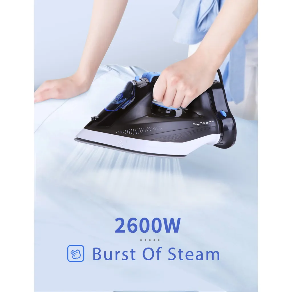 Aigostar SEAN 31QNM/ 199418 Kabelloses DampfbÃ1/4geleisen, Keramiksohle, 2600 Watt, Vertikaldampf, Anti-Kalk 4 Aigostar SEAN 31QNM/ 199418 Kabelloses DampfbÃ1/4geleisen, Keramiksohle, 2600 Watt, Vertikaldampf, Anti-Kalk – Bild 4