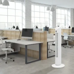 ECD Germany Türmventilator Mit 3 Geschwindigkeitsstufen - 45W - 81cm - 140° Oszillierend - Schwenkfunktion - Leise - Weiß - Timer 60 Min - Standventilator Säulenventilator Säulen Ventilator Türmlüfter -Luft Wrame Haus Geschaft 2095e41c9466f9273569f4663c6952a7