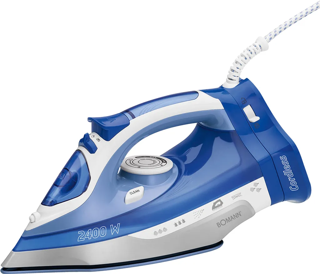 BOMANN Schnurloser Dampfbügelautomat DB 6006 CB Weiß/blau Dampf Bügeleisen 1 BOMANN Schnurloser Dampfbügelautomat DB 6006 CB Weiß/blau Dampf Bügeleisen
