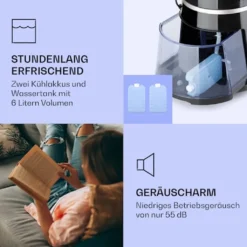 Klarstein Skyscaper Ice Smart Klimaanlage 4-in-1: Luftkühler, Ventilator, Luftbefeuchter & Ionisation - WiFi - 6 L Wassertank - Oszillation - 30 W - 210 M³/h - Timer - Klimagerät Ohne Abluftschlauch - Mobiles Klimagerät 15 Klarstein Skyscaper Ice Smart Klimaanlage 4-in-1: Luftkühler, Ventilator, Luftbefeuchter & Ionisation - WiFi - 6 L Wassertank - Oszillation - 30 W - 210 M³/h - Timer - Klimagerät Ohne Abluftschlauch - Mobiles Klimagerät -Luft Wrame Haus Geschaft 22af3cdd212a14bc26d8c054ada31ca6