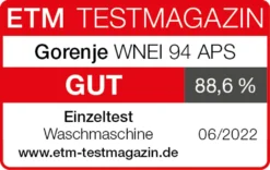 Gorenje WNEI 94 APS Waschmaschine Mit Dampffunktion - 9 Kg Fassungsvermögen - 1400 U/min - 16 Programme - Inverter Motor - Edelstahltrommel - AquaStop - Kindersicherung - Steril Tub - Weiß 14 Gorenje WNEI 94 APS Waschmaschine Mit Dampffunktion - 9 Kg Fassungsvermögen - 1400 U/min - 16 Programme - Inverter Motor - Edelstahltrommel - AquaStop - Kindersicherung - Steril Tub - Weiß -Luft Wrame Haus Geschaft 2599d108787eb7e4ea7c37d9450e26e6