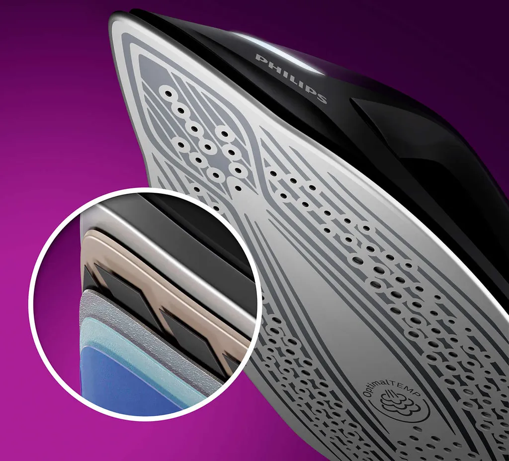 Philips PerfectCare Bügelstation, Keramiksohle, 170 G/min Konstanter. Dampf, 8.5 Bar, 2700 W, Schwarz (PSG8160/30) 6 Philips PerfectCare Bügelstation, Keramiksohle, 170 G/min Konstanter. Dampf, 8.5 Bar, 2700 W, Schwarz (PSG8160/30) – Bild 6