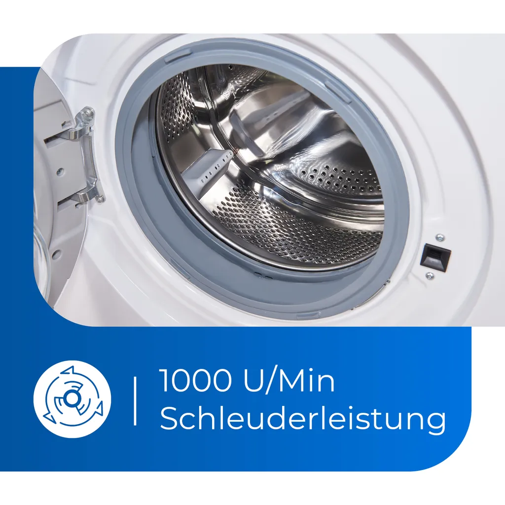 Exquisit Waschmaschine WA6010-060D Weiss | 1000 U/Min. | Fassungsvermögen 6 Kg 5 Exquisit Waschmaschine WA6010-060D Weiss | 1000 U/Min. | Fassungsvermögen 6 Kg – Bild 5