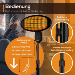 TroniTechnik Quartz-Heizstrahler Mit 3 Stufen, Verstellbarer Teleskopstange Und Kopf 24 TroniTechnik Quartz-Heizstrahler Mit 3 Stufen, Verstellbarer Teleskopstange Und Kopf -Luft Wrame Haus Geschaft 2dbbd79caf85978b2240d679a3dd2e82