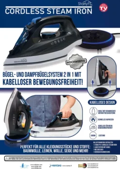 Starlyf® Cordless Steam Iron - Kabelloses Dampfbügeleisen, 320 Ml, 2400 Watt, Schnurlos Dampfbügeleisen, Keramikbeschichtung, Aus Der TV Werbung 31 Starlyf® Cordless Steam Iron - Kabelloses Dampfbügeleisen, 320 Ml, 2400 Watt, Schnurlos Dampfbügeleisen, Keramikbeschichtung, Aus Der TV Werbung -Luft Wrame Haus Geschaft 2e06d34f8da3259d79a3ceb88cb5cd86