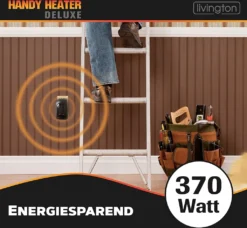 LIVINGTON Handy Heater 370 Watt Mit Fernbedienung | Keramik Heizlüfter | Mini-Steckdosen-Heizer | Schnellheizung | Thermostat 15°C - 32°C | Timer | Elektro-Heizung | Das Original Aus Dem TV -Luft Wrame Haus Geschaft 2f3817077425aea80af28c082ed8a770