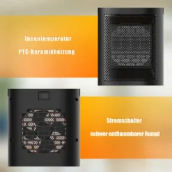 Speed Heizlüfter Energiesparend 1500W, Elektrisch Heizung Mit Drei Leistungsstufen, 120° Oszillation,Sicherheitsabschaltfunktion -Luft Wrame Haus Geschaft 2f9427b101788b10576c90d994a6c049