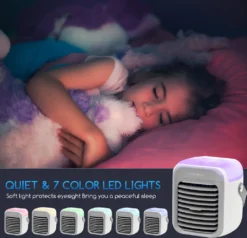 Aigostar Mini Luftkühler Mit Wassertank, Nebel Top Fill Luftbefeuchter 300 Ml Mit 3 Windstufen & 7 Nachtlicht Und Duft-Diffusor, Für Schlafzimmer, Baby, Büro,imFreien -Luft Wrame Haus Geschaft 302d0a4df12e52ebfcc398768a55fab0