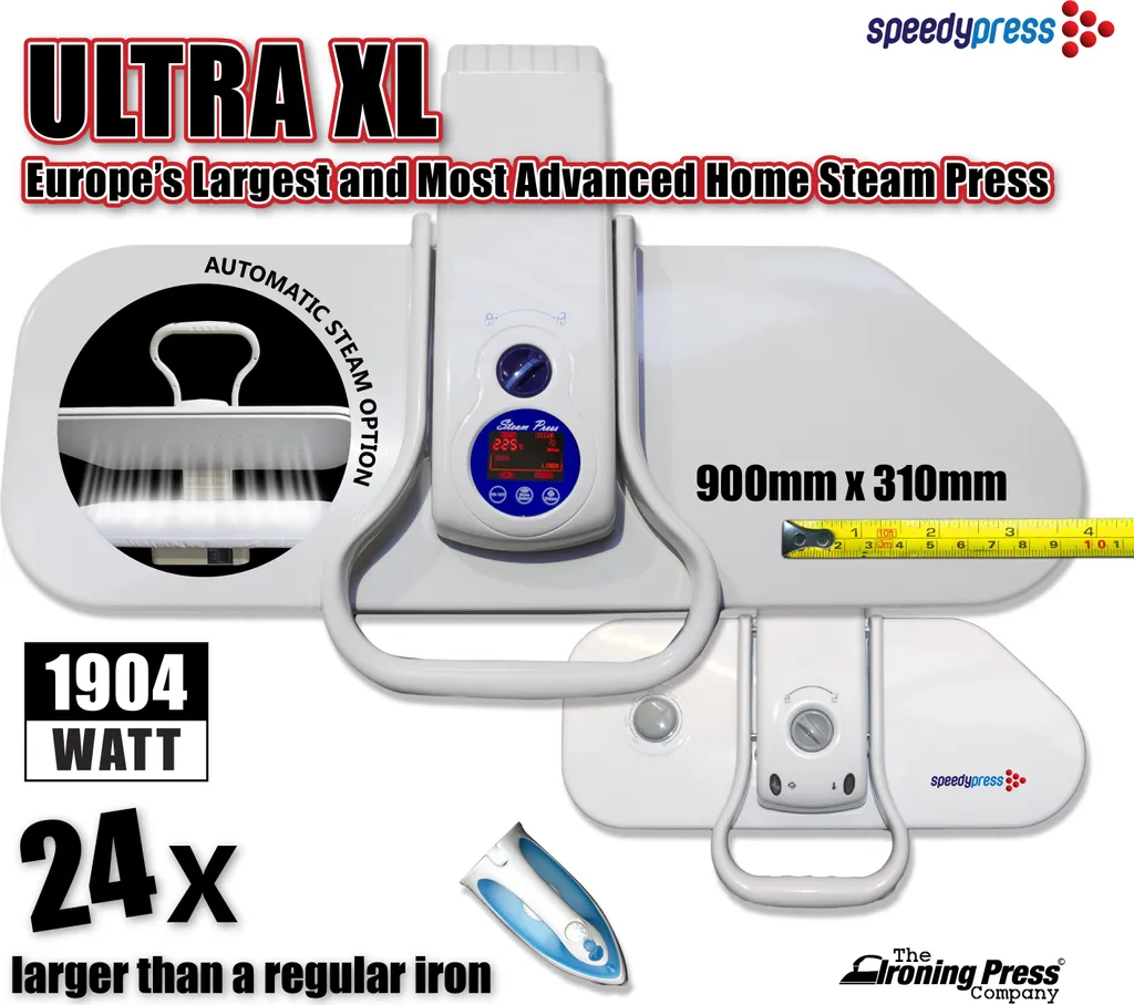 Dampfbügelpresse Ultra XL Von Speedypress - Die Größte & Fortschrittschlichste Heimdampfbügelpresse In Europa (90cm Y 31cm; 2.200watt) Für Superschnelles Bügeln (+ Ersatzabdeckung & Schaumstoff-Unterfilz UVP 45,00 € + Weiteres Zubehör GRATIS) 10 Dampfbügelpresse Ultra XL Von Speedypress - Die Größte & Fortschrittschlichste Heimdampfbügelpresse In Europa (90cm Y 31cm; 2.200watt) Für Superschnelles Bügeln (+ Ersatzabdeckung & Schaumstoff-Unterfilz UVP 45,00 € + Weiteres Zubehör GRATIS) – Bild 10
