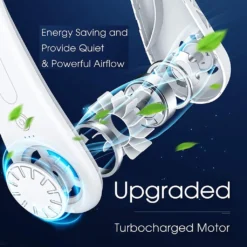 Tragbarer Halsventilator Klimaanlage, 360° Bladeless Kühlventilator Tragbar Nacken Klimaanlage Mit Kühlung Chip & LCD-Schirm, Wiederaufladbarer USB-Sportventilator Für Büro Turnhalle Strand -Luft Wrame Haus Geschaft 325607904ed800fe79fe9e8ded39833b