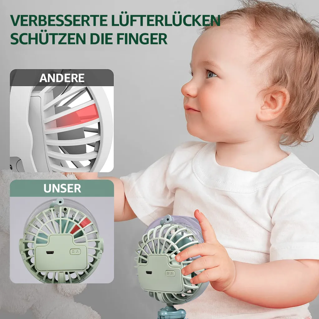 CMYBABEE USB Ventilator Handventilator Mini Fan, Ventilator Und Befeuchter 2 In 1 Design Clip Ventilator Für Kinderwagen, Zuhause & Büro 2 CMYBABEE USB Ventilator Handventilator Mini Fan, Ventilator Und Befeuchter 2 In 1 Design Clip Ventilator Für Kinderwagen, Zuhause & Büro – Bild 2