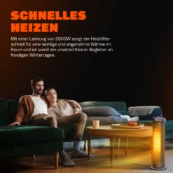 Monzana Keramik Heizlüfter 2000W 4 Betriebsmodi 15-35°C Energiesparend 70° Oszillation Timer Leise Fernbedienung Elektroheizung Heizstrahler, Farbe:schwarz -Luft Wrame Haus Geschaft 36f04820d17e255c49225e128c5d1142