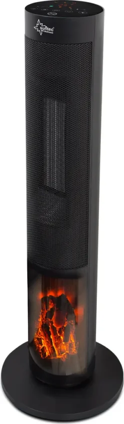 SUNTEC Heizlüfter Heat PTC 2000 Flame - Leise Heizturm Inkl. Fernbedienung Timer 2000 Watt | Elektro Heiztower Mit Thermostat 2 Heizstufen | Elektroheizung Kaminfeueroptik | Elektrische Wärme 15-35 °C -Luft Wrame Haus Geschaft 3d15744dccc900d9ffeccbbfe1b1eb90