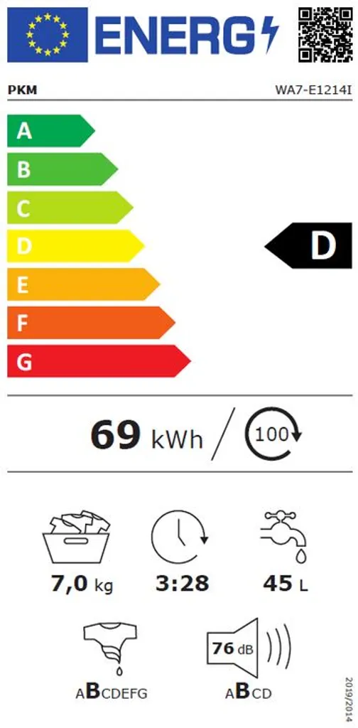 PKM Waschmaschine Waschautomat Frontlader Vollwaschautomat 7kg WA7-E1214I 3 PKM Waschmaschine Waschautomat Frontlader Vollwaschautomat 7kg WA7-E1214I – Bild 3
